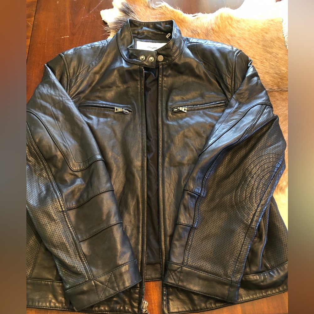 Murano Collezione black leather jacket